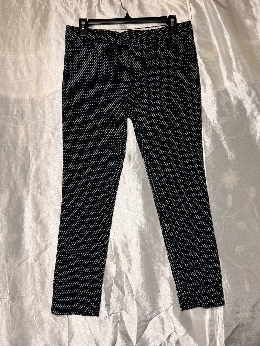 Banana Republic Women’s Ankle Dress Pants 4 Petite Sloan Black/White Skinny Fit
